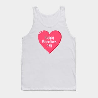 Happy Valentines day pink heart Tank Top